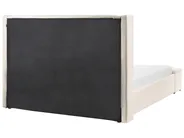 Vattensäng med förvaringsbänk NOYERS Sammet Off-White 160 x 200 cm_1036801
