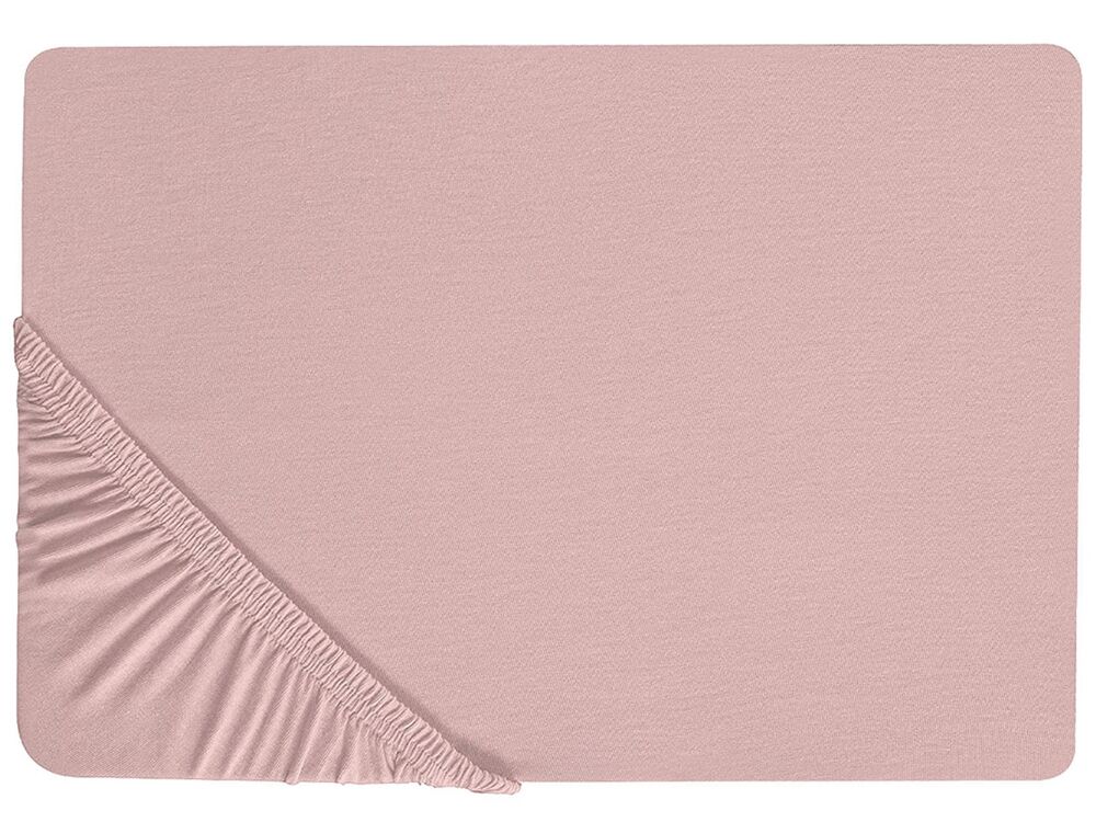 Muotoonommeltu lakana HOFUF 200 x 200 cm Puuvilla Vaaleanpunainen