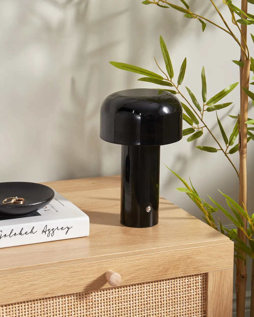 Wireless LED Table Lamp BESOS with Dimmer Metal Black_940947