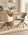 Set of 2 Dining Chairs LITHIA Fabric Taupe