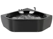 Corner Hot Tub with LED MEVES 1400 x 1400 mm Black_919447