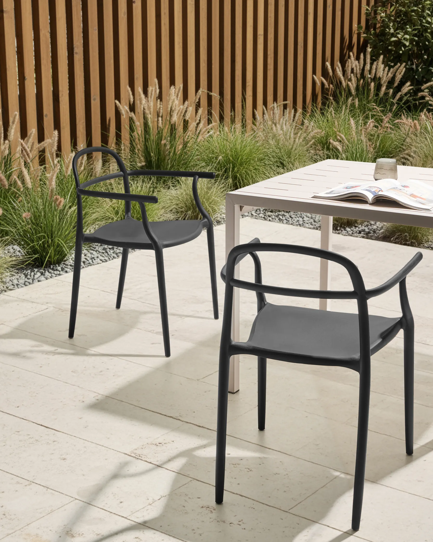 Set of 2 Garden Chairs VIDOR Black_1017359
