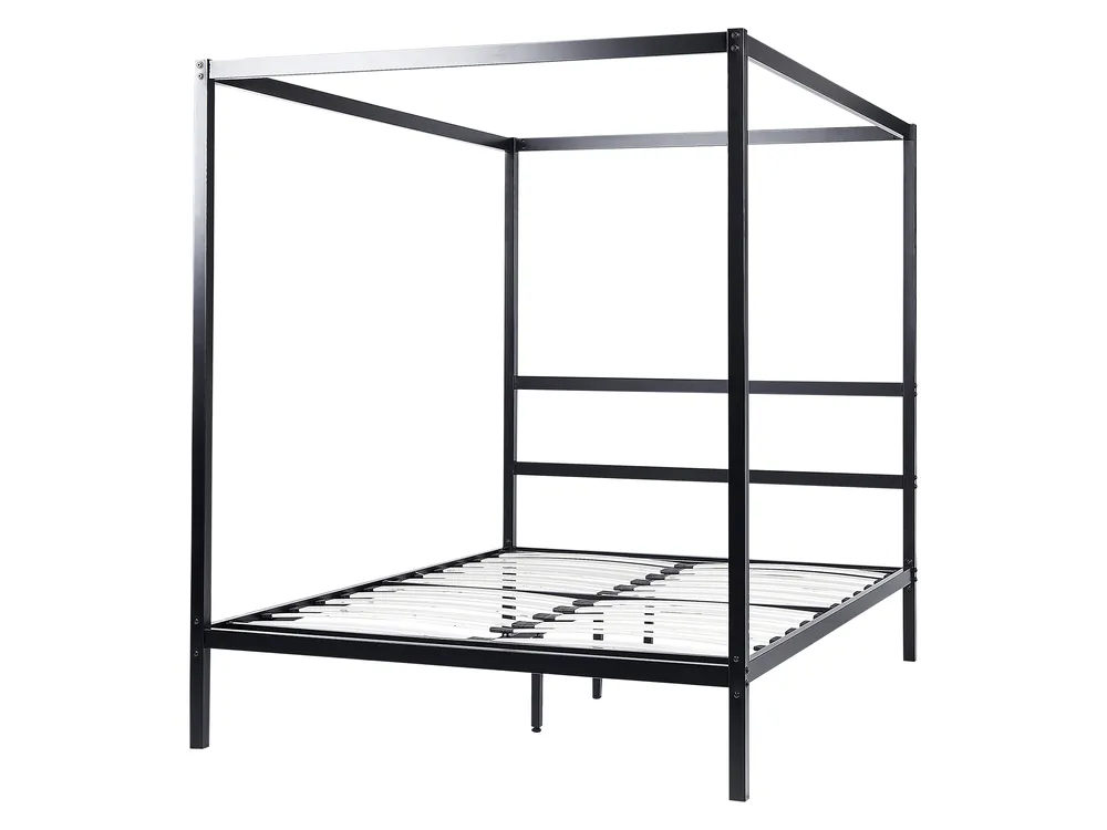 Himmelssäng Metall LESTARDS 160 x 200 cm Svart_863406