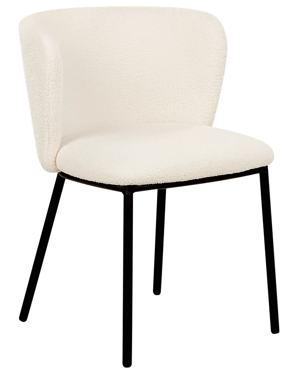 Set of 2 Dining Chairs MINA Boucle Off-White_884683