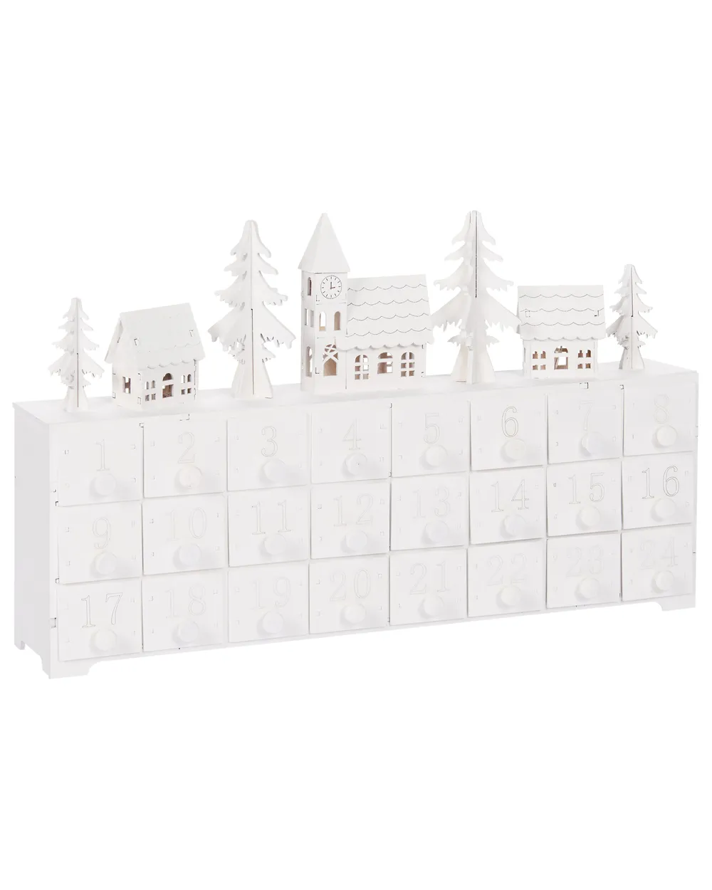Christmas Decoration LED MUONIO 24 cm Advent Calendar White_939707