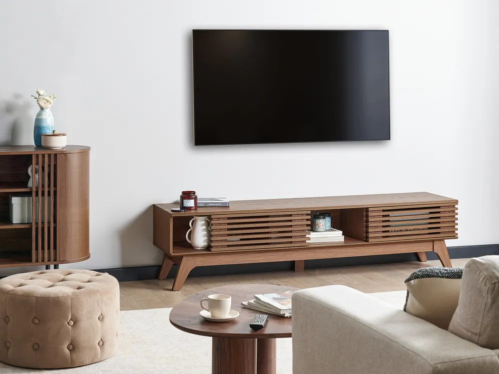 Wooden TV Stand Dark Brown TOLEDO Various Sizes