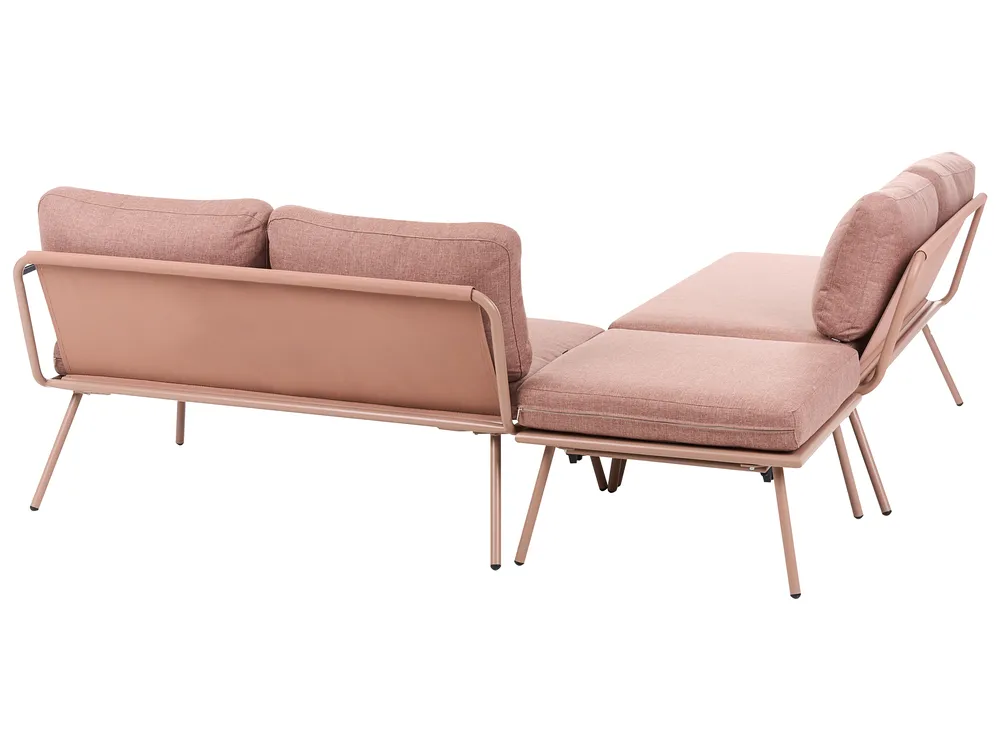 Trädgårdshörnsoffa med bord 4-sits CACCAMO Brun_1064244
