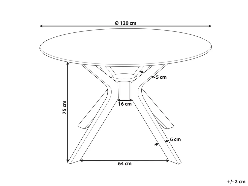 Ruokapöytä TYMIS Tumma mahonkiviilu 120 cm 120 cm_826957