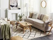 Set med 2 prydnadskuddar MYRTUS 45 x 45 cm Bomull Beige Geometriskt tryck_850751