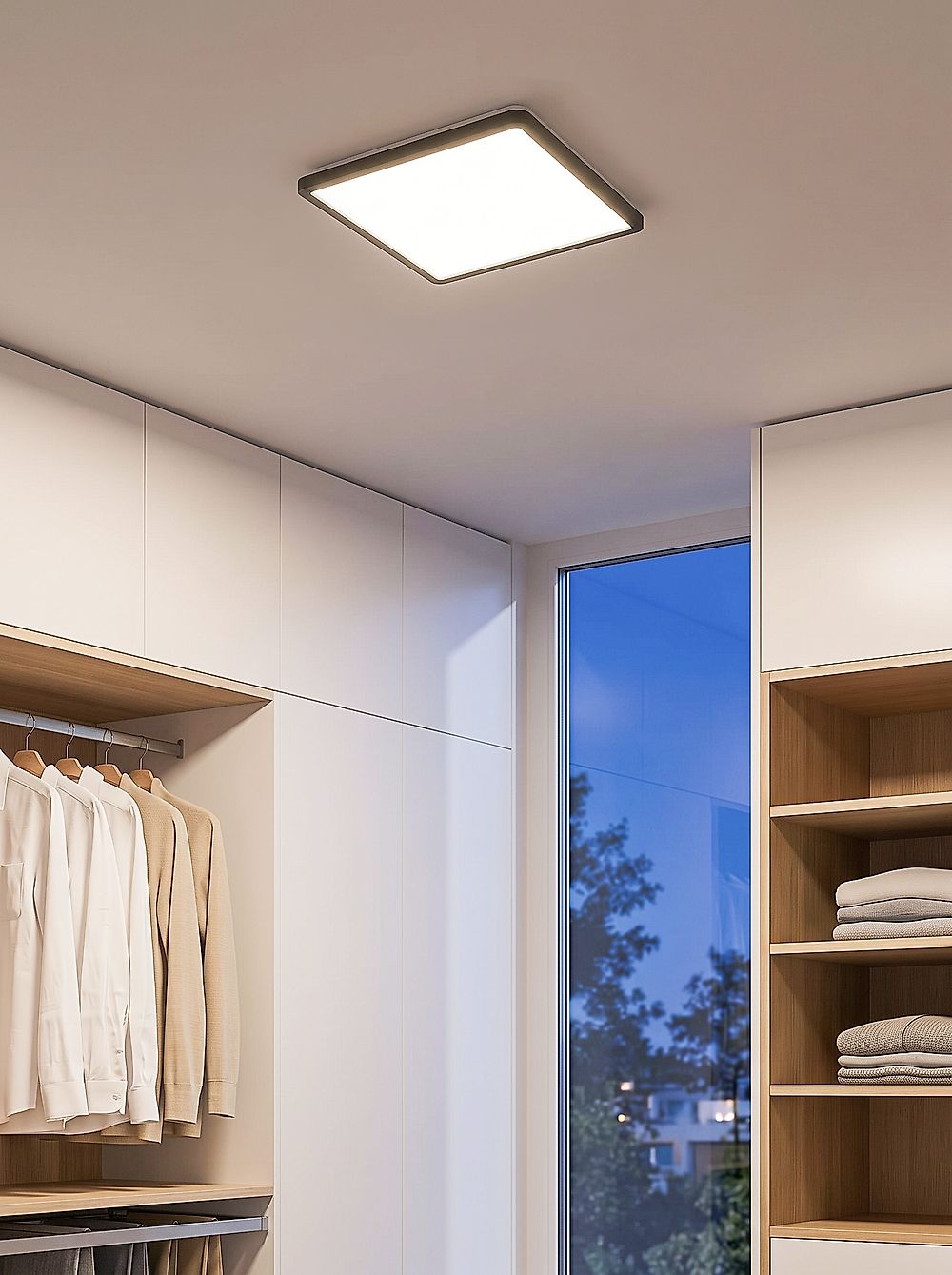 LED-taklampa TIVORA med fjärrkontroll med dimmer Svart