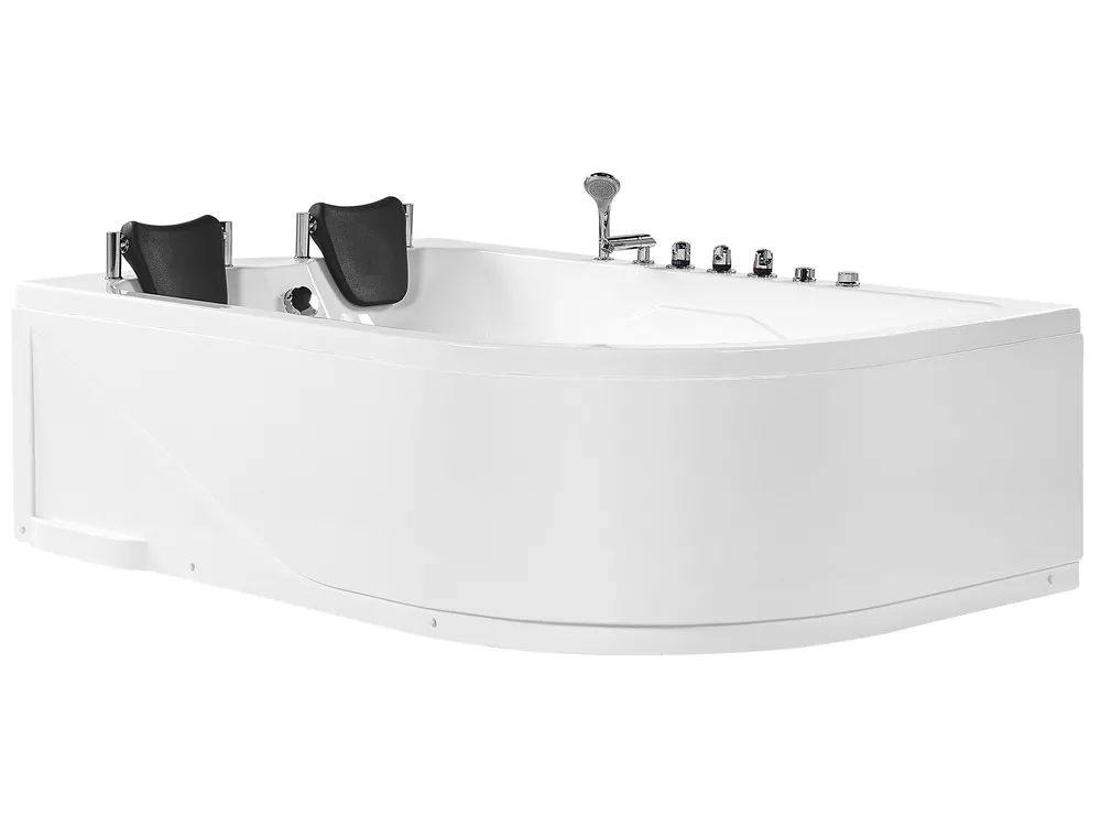 Hörnbubbelbadkar med LED CALAMA 1800 x 1200 mm Vit Högervänd_780959