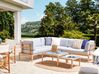 Garden Corner Sofa with Table 6 Seater RIMA III Modular Metal Grey Left Hand