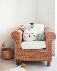 Set of 2 Decorative Cushions KANPUR Cotton 53 x 43 cm White Hare_884326