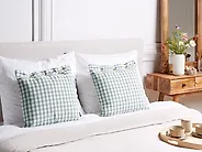 Sett med 2 pynteputer TALYA 45 x 45 cm Mintgrønn Rutete mønster_1188228