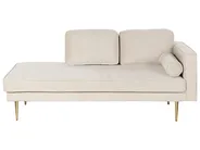 Right-Hand Chaise Longue MIRAMAS Velvet Beige_848685