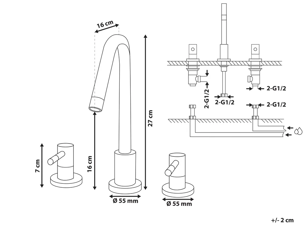 Basin Mixer Tap SIPI Brass Gold_786765