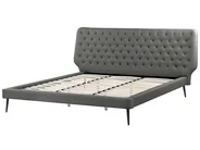 Bedroom Set Faux Leather ESSONNE 180 x 200 cm (EU Super King) Grey_789196