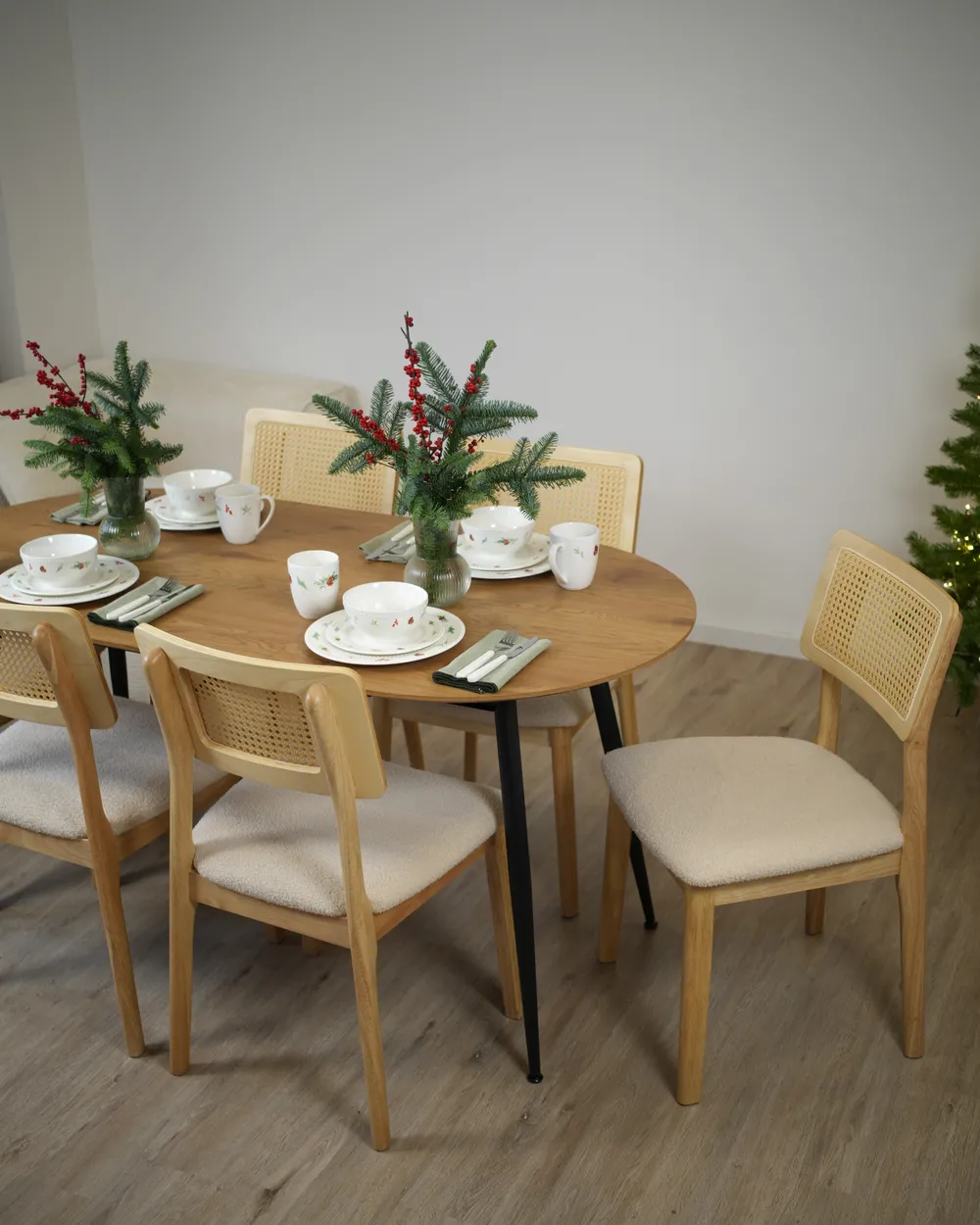 Set med 2 matstolar EMBAR Trä Ljusbrun/ Ljusbeige_1047187