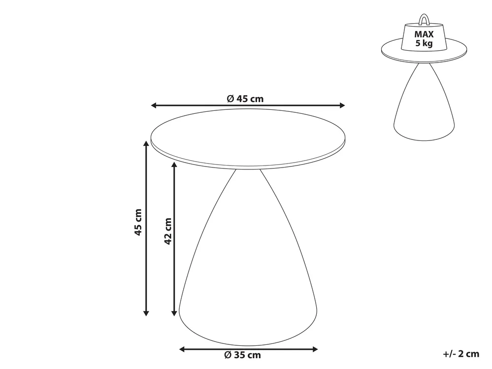 Side Table CORELLA Tempered Glass Brown_1006708