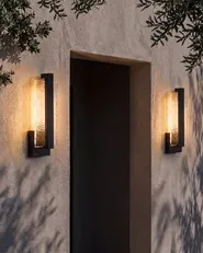 Set of 2 Outdoor LED Wall Lights YANTRA Black_1099931