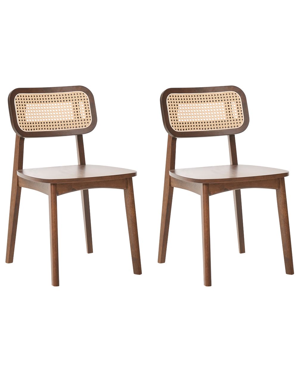 Set of 2 Dining Chairs KENO Wood Brown