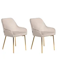 Set of 2 Dining Chairs LOVERNA Velvet Beige_963104