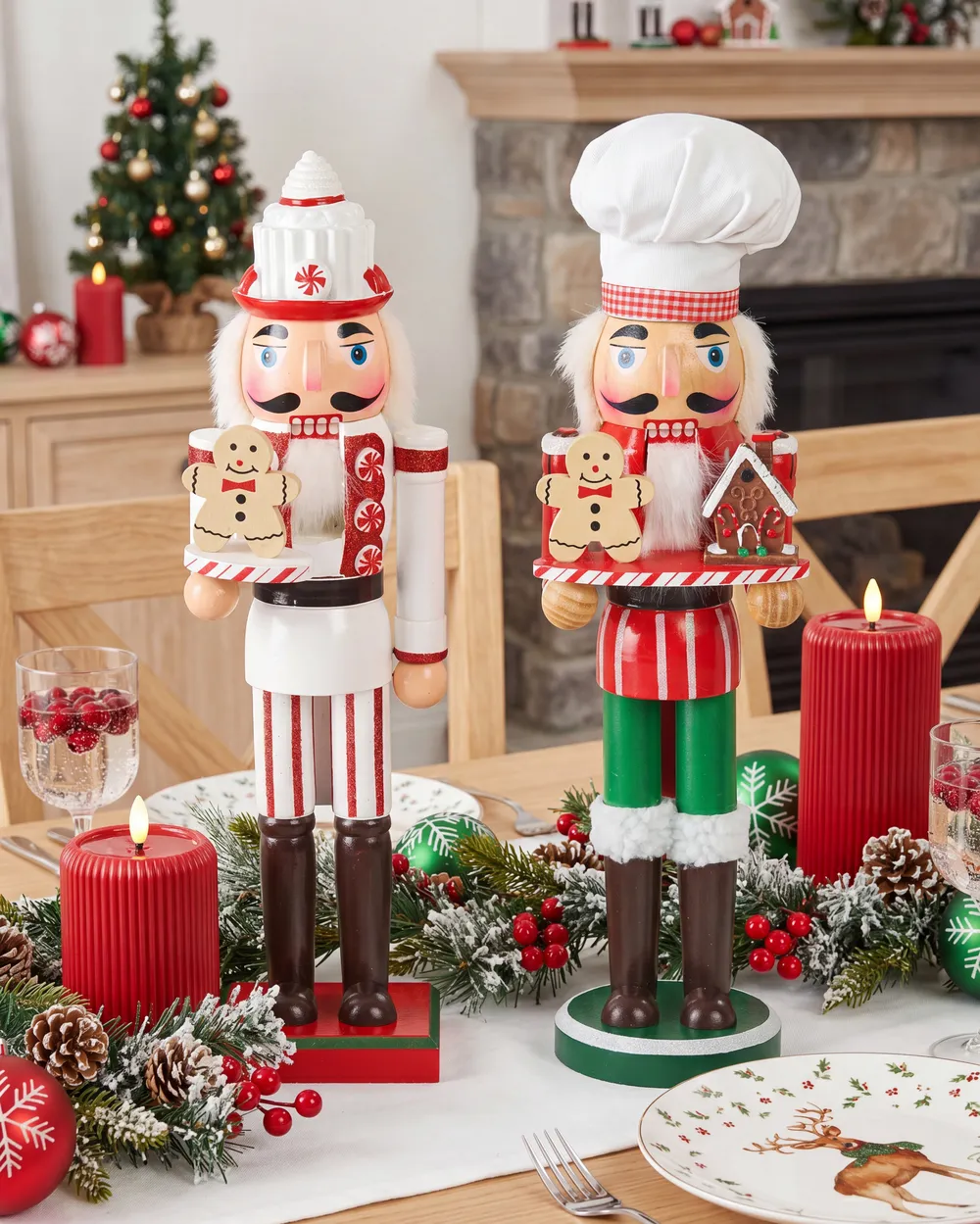 Set of 2 Figurines BODSJON 35 cm Nutcracker Red/ White