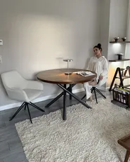 Set med 2 matstolar Vridbar JODAR Ljusbeige_1036153