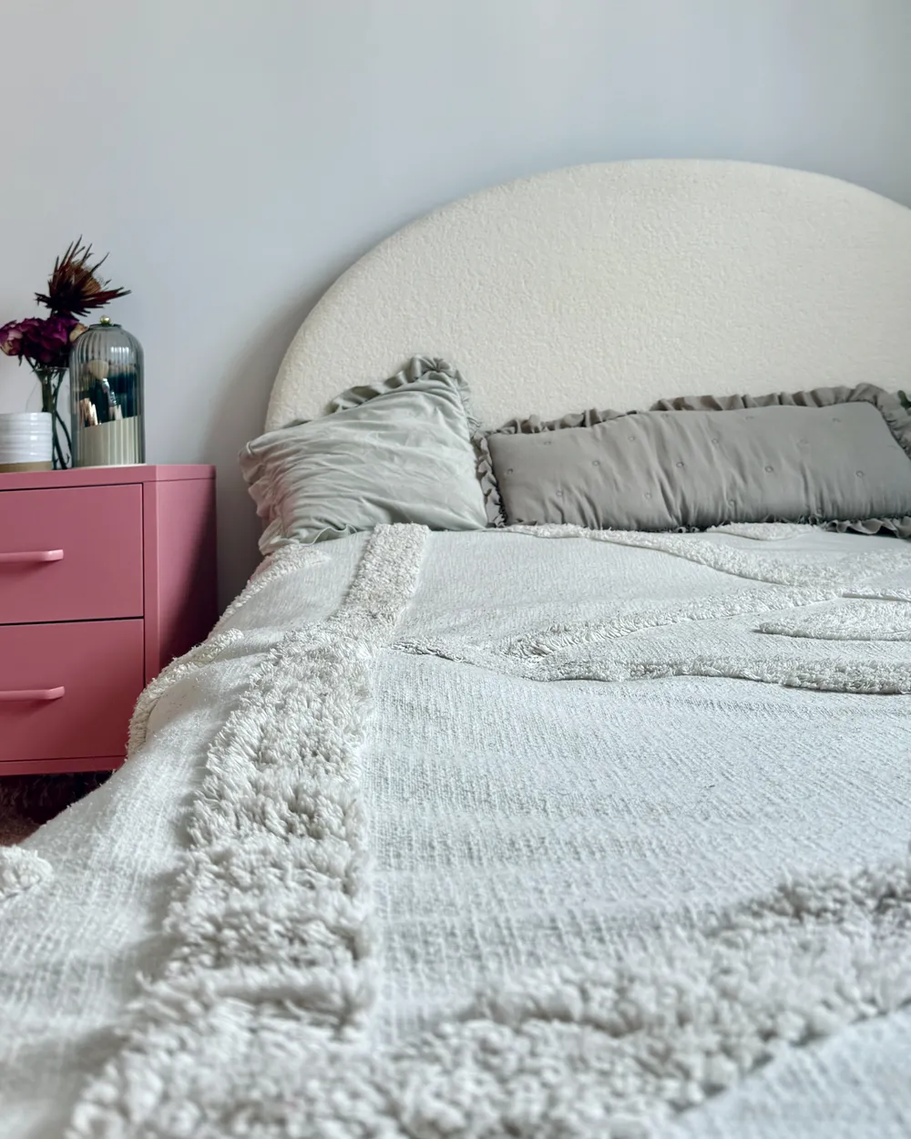 Bed Boucle VAUCLUSE 140 x 200 cm (EU Double) Off-White_1001495