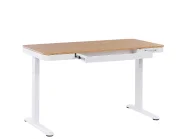 Elektriskt höj- och sänkbart skrivbord KENLY 120 cm 60 cm med USB-port Brun/ Vit_840230