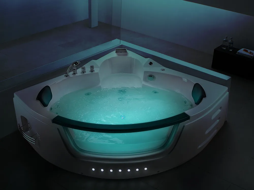 Corner Hot Tub with LED MARTINICA 1980 x 1440 mm White_762893