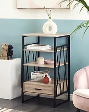 Hyllsystem med 3 hyllplan KEENE 101 cm Ljusbrun_1188263