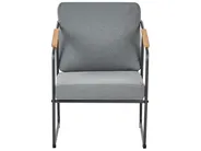 Garden Lounge Set with Table 4 Seater VEZZANA Metal Grey_931068