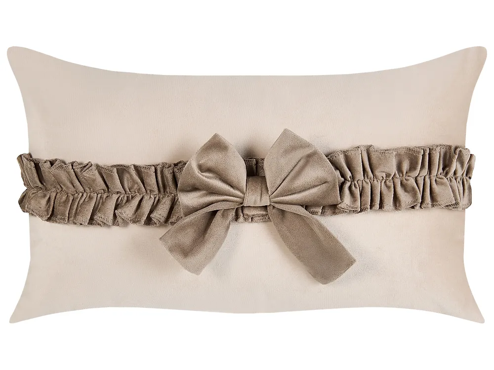 Koristetyynysetti 2 kpl BELLE 30 x 50 cm Sametti Vaaleanbeige Hillitty_1168719