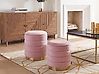 Set of 2 Storage Pouffes GARLAND Velvet Pink