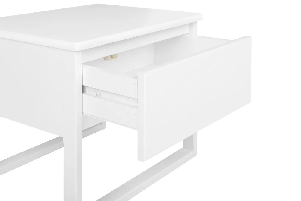 1 Drawer Bedside Table GIULIA Pine Wood White_743819