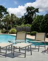 Garden Chair MARCEDDI with Footstool Metal Beige