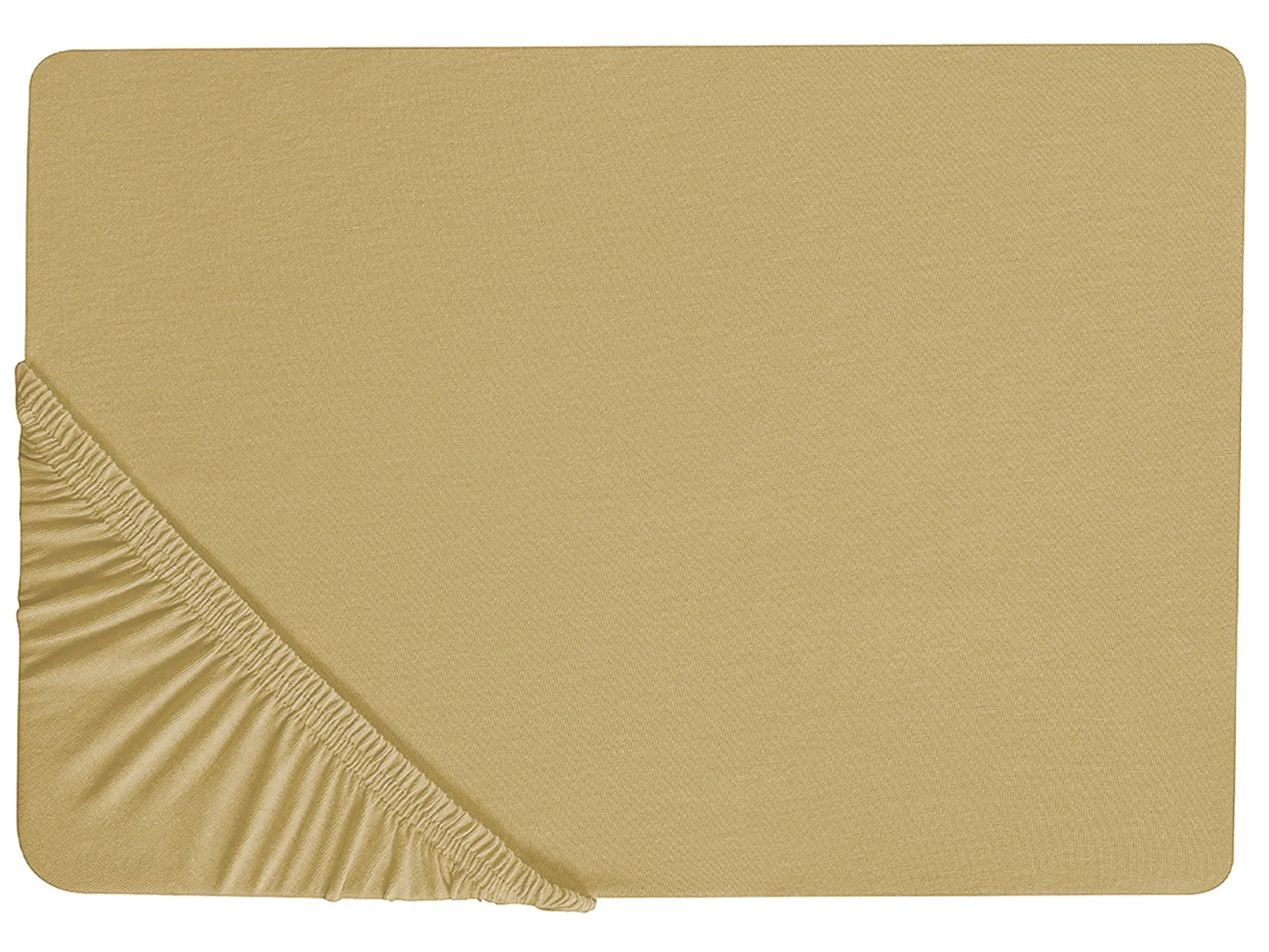 Fitted Sheet JANBU 140 x 200 cm Cotton Olive Green_845889