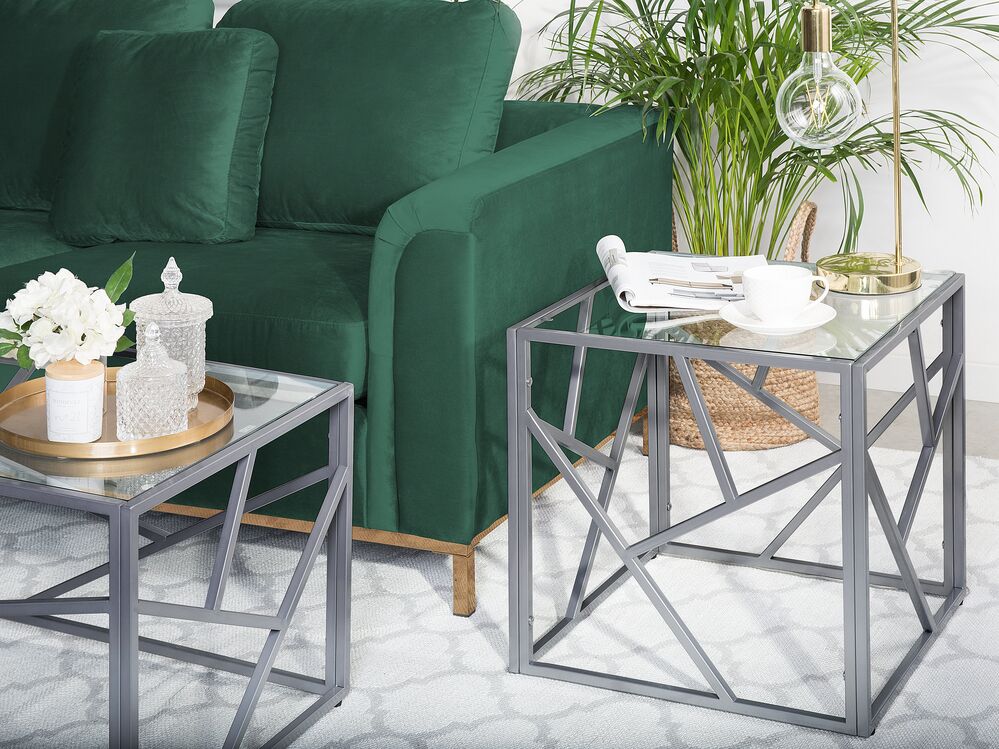 Sidobord ORLAND Glas Silver