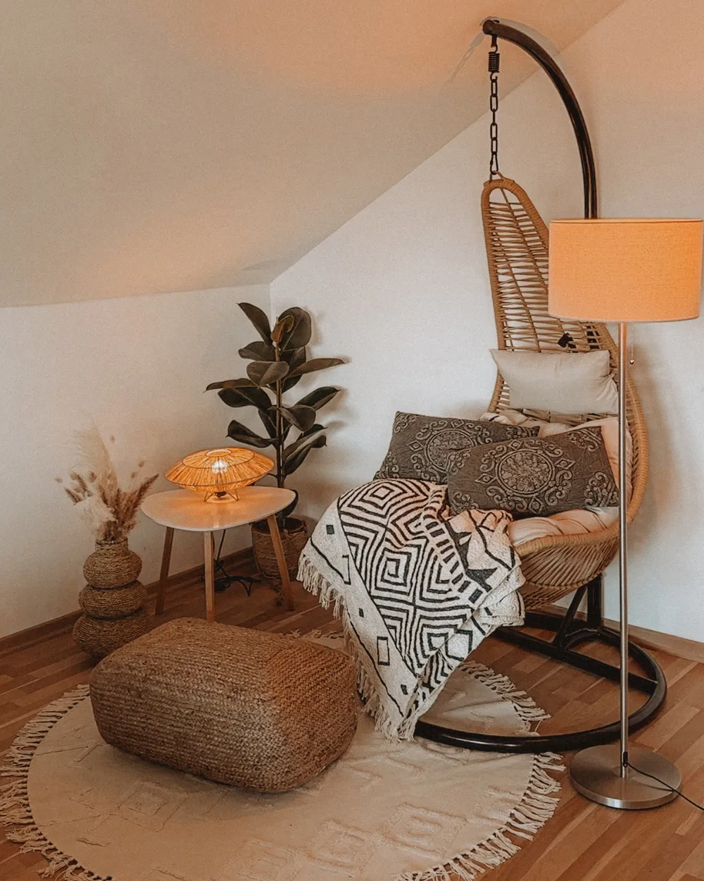 Matto HARRAN Vaaleanbeige ø 140 cm Puuvilla_975144