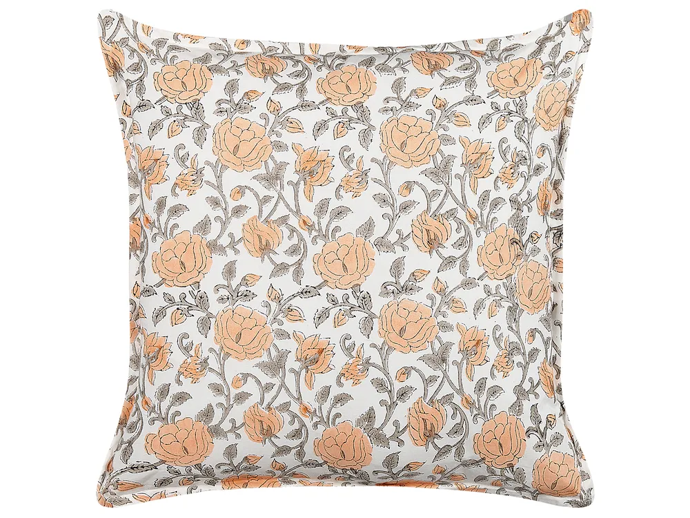Throw Cushion MEADIA 45 x 45 cm Cotton Multicolour Floral Pattern
