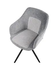 Set of 2 Dining Chairs Swivel LIKELY Fabric Grey_1042419