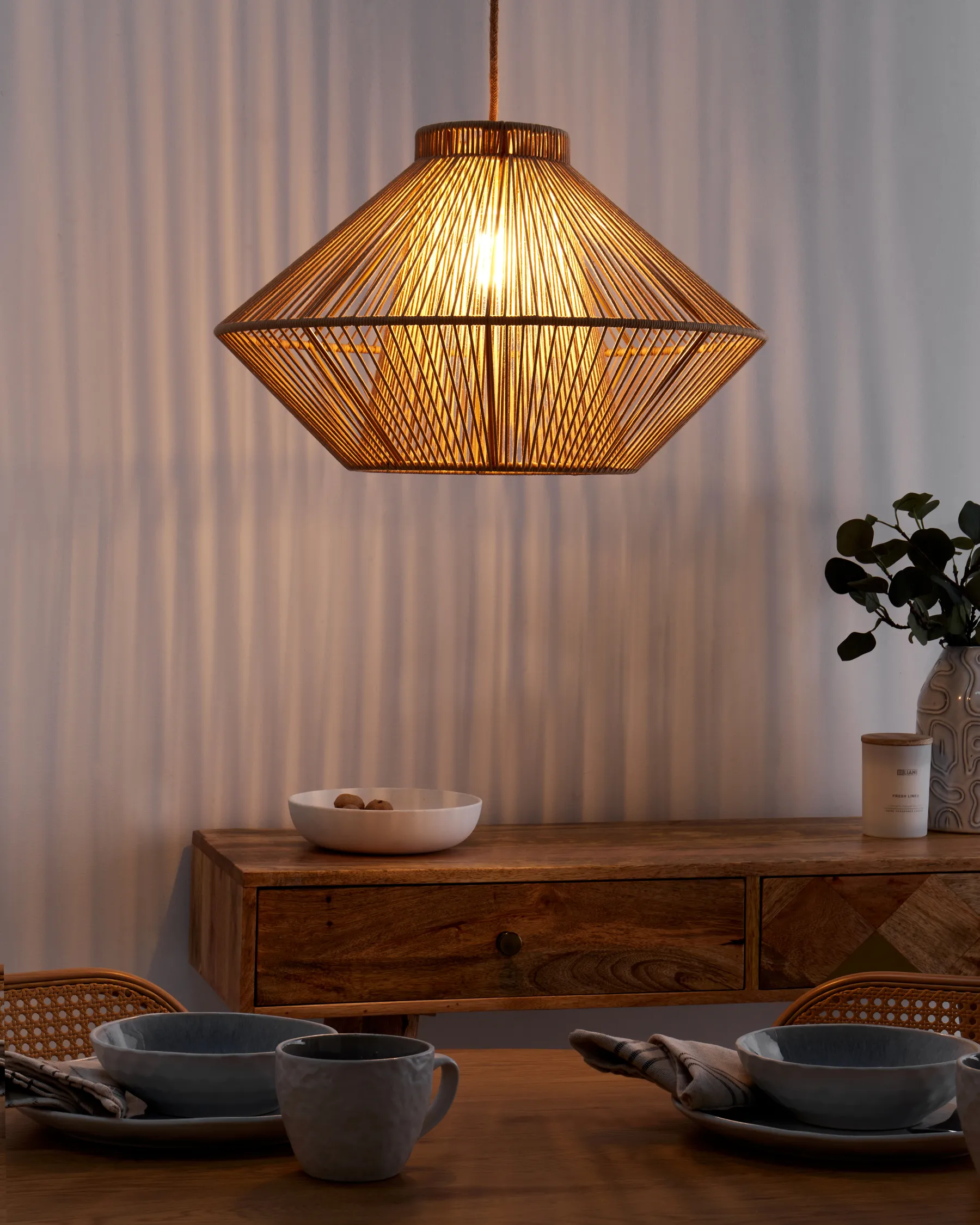 Pendant Lamp PALMETTO Cotton Beige_891497