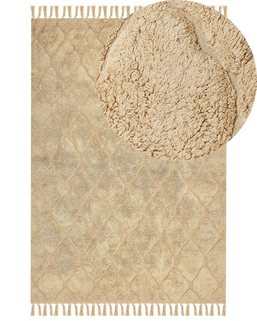 Teppe SANLIURFA Beige 160 x 230 cm Bomull