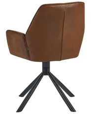 Set med 2 matstolar Vridbar WARNER Fuskmocka Brun_1078097
