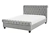 Bed Velvet AVALLON 140 x 200 cm (EU Double) Grey