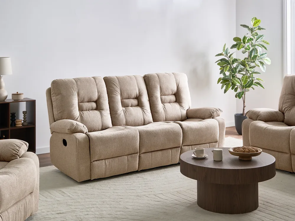 Manuell reclinersoffa 3-sits BERGEN Beige_1064880