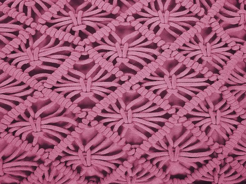 Pouffe Macramé BERRECHID Cotton Pink_1171939