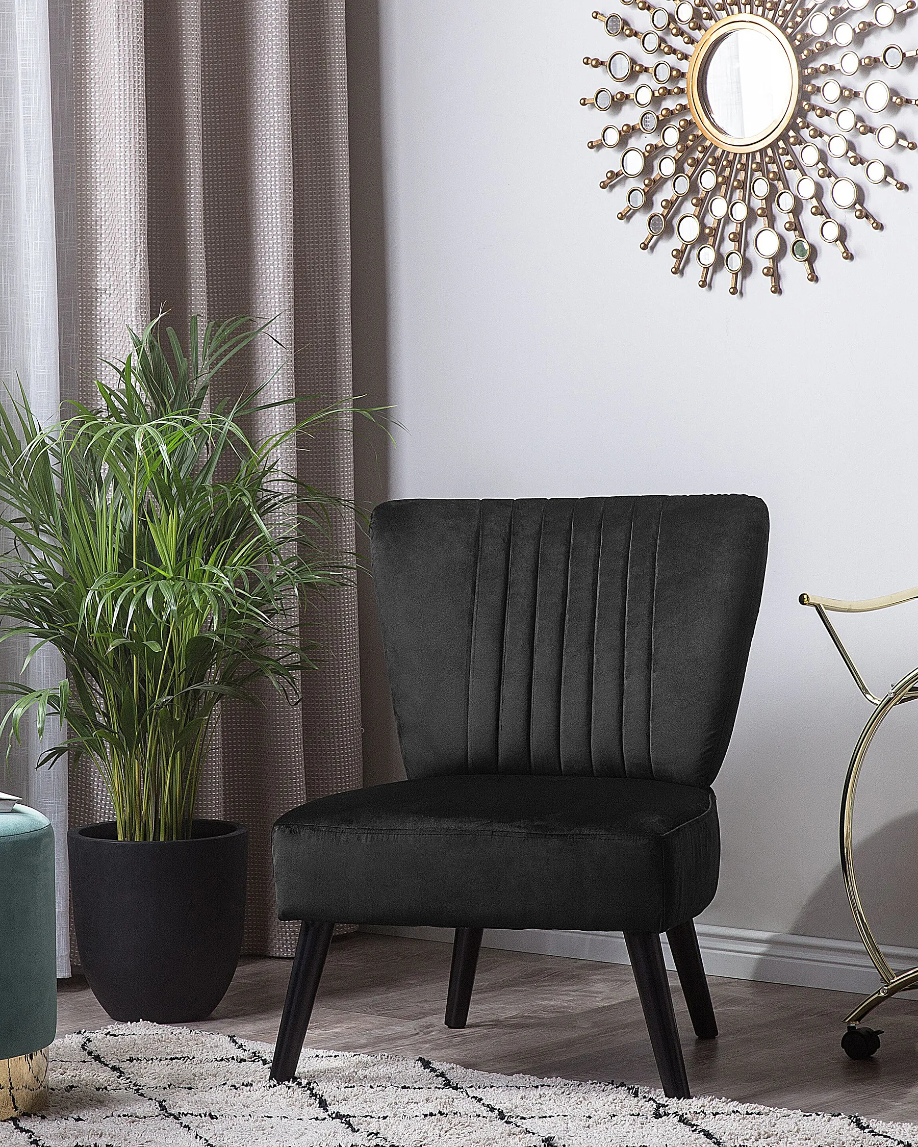 Armchair VAASA Velvet Black_719826