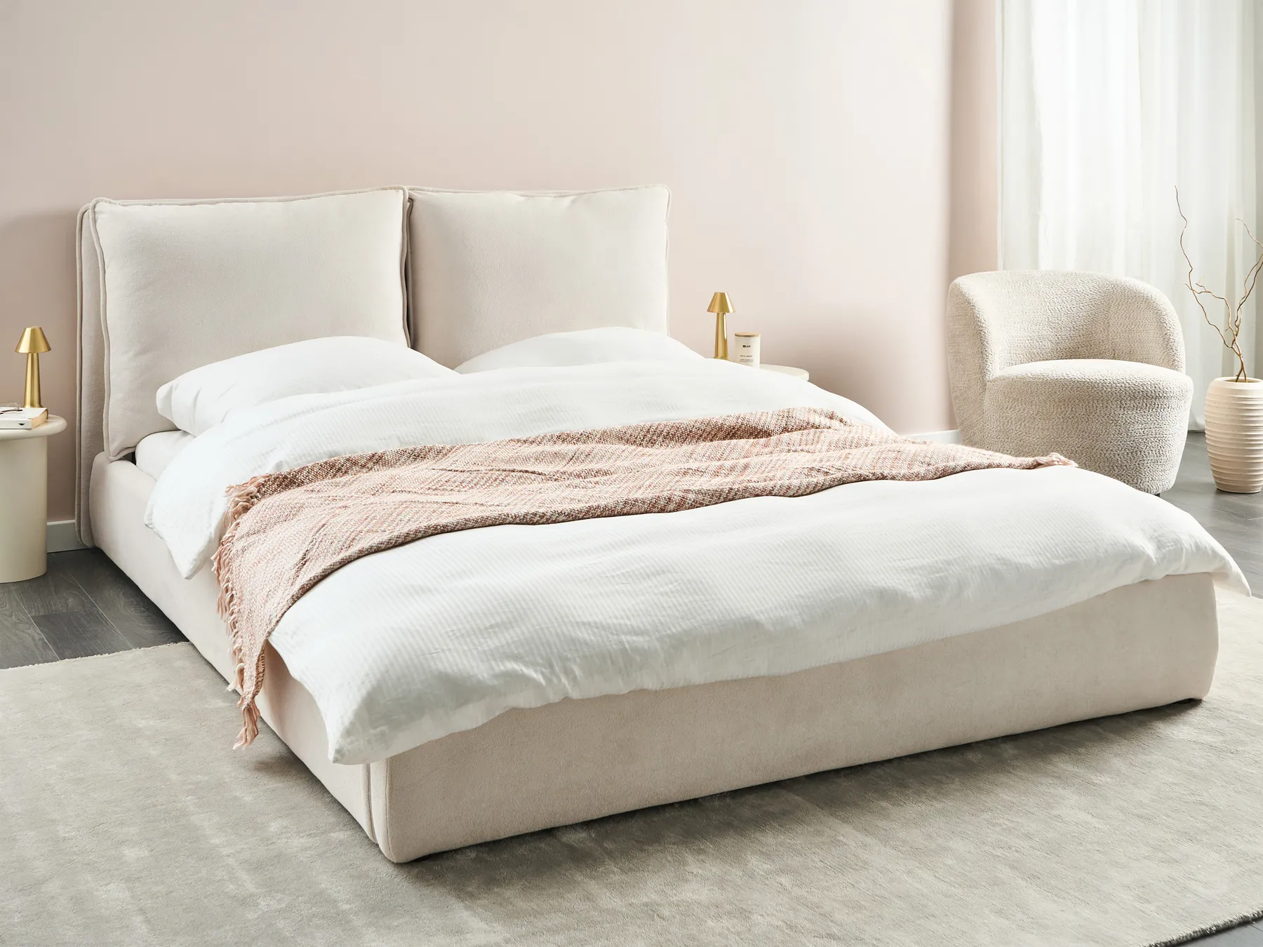 Waterbed Fabric BAJONNA 160 x 200 cm (EU King Size) Light Beige_1010798